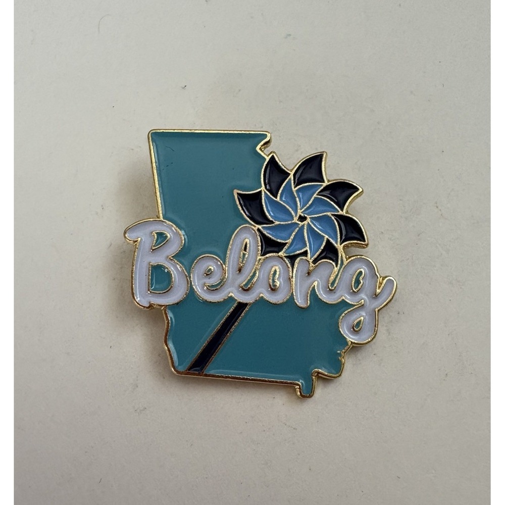 Georgia State Outline Pinwheel Belong Lapel Pin Pinback Brooch